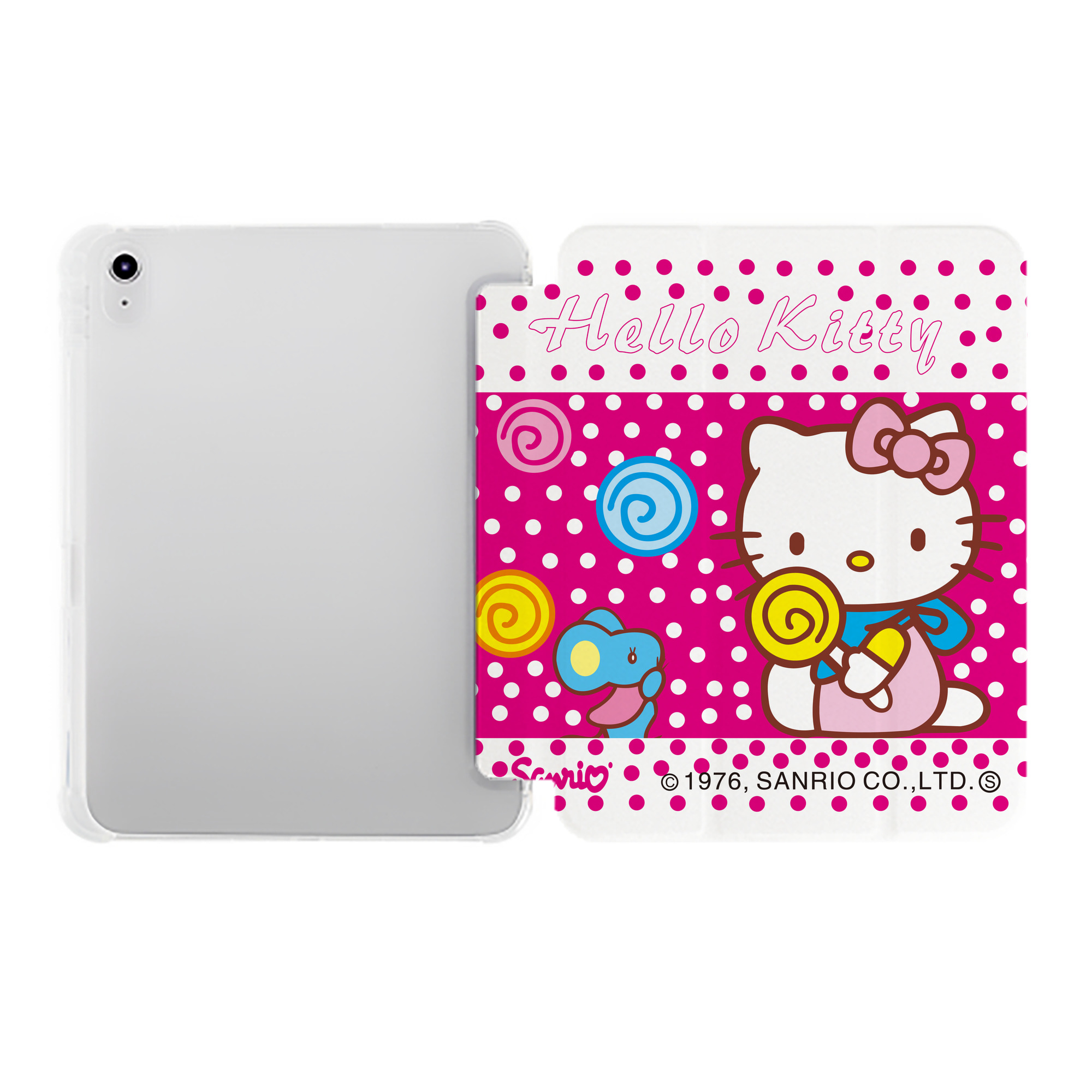 （画像用） Hello Kitty ハローキティ IPad ケース ペン収納付き 三つ折りスタンド PUレザー×シリコン 対応機種9.5/10.5/10.9インチ